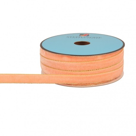 Ruban velours lisières or