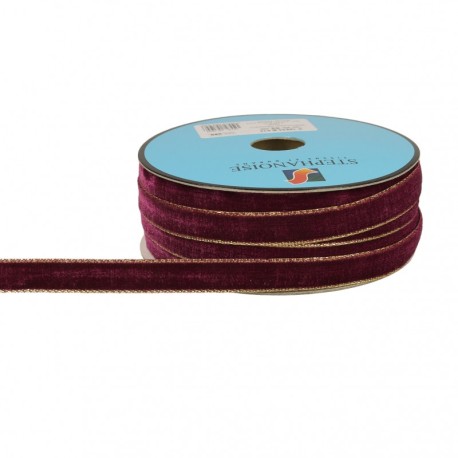 Ruban velours lisières or