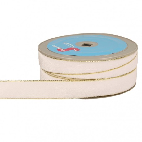 Ruban velours lisières or