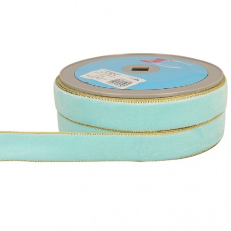 Ruban velours lisières or