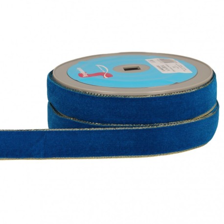 Ruban velours lisières or