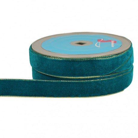 Ruban velours lisières or