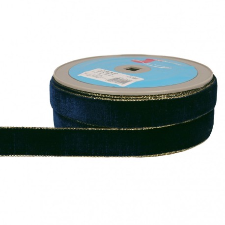 Ruban velours lisières or