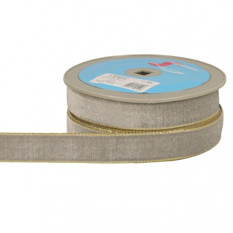 Ruban velours lisières or
