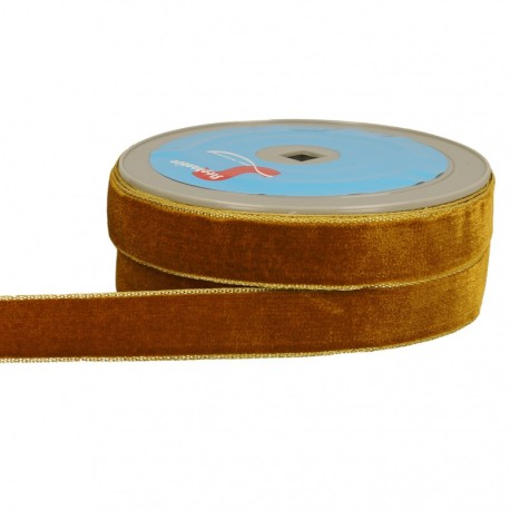 Ruban velours lisières or