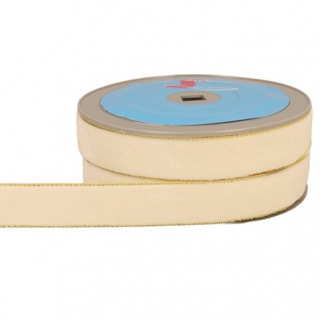 Ruban velours lisières or