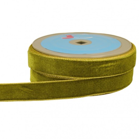Ruban velours lisières or