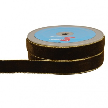 Ruban velours lisières or