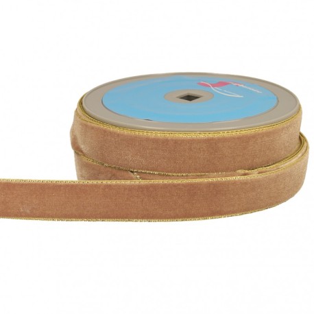 Ruban velours lisières or