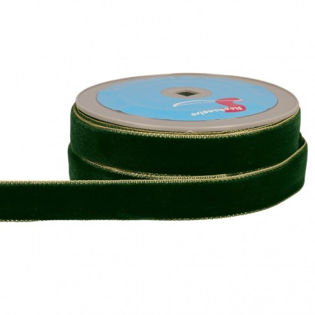 Ruban velours lisières or