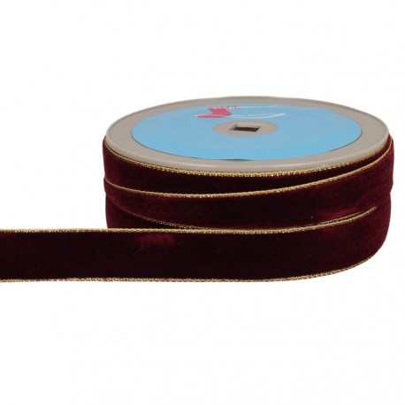 Ruban velours lisières or