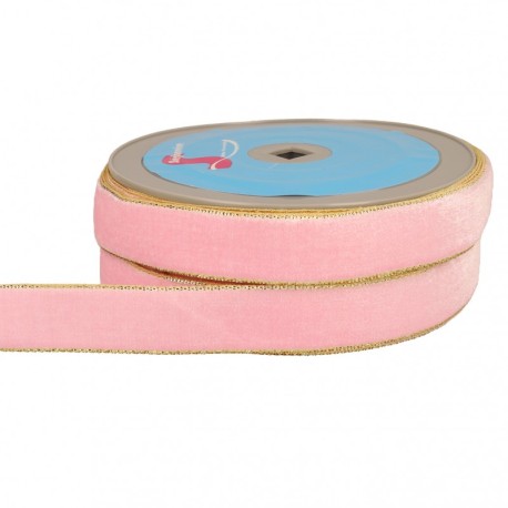 Ruban velours lisières or