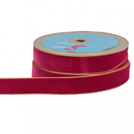 Ruban velours lisières or