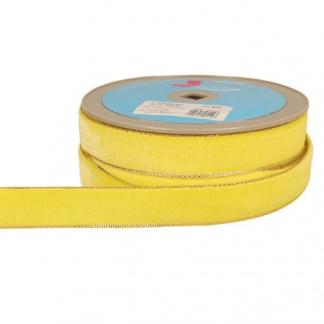 Ruban velours lisières or