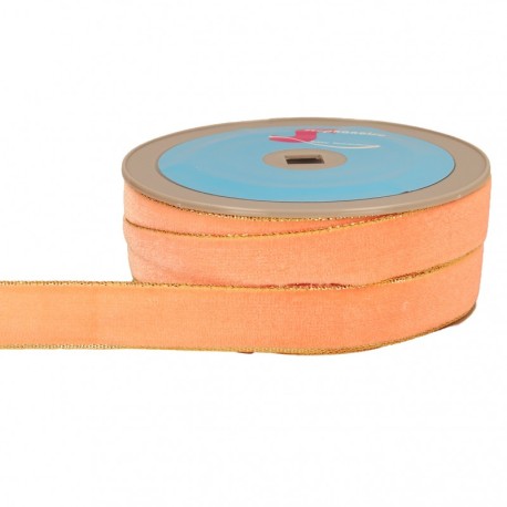 Ruban velours lisières or