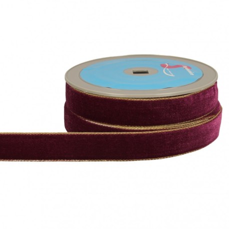 Ruban velours lisières or