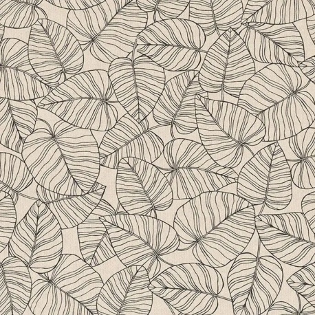 Tissu Bush Leaf Fond Coloris Lin