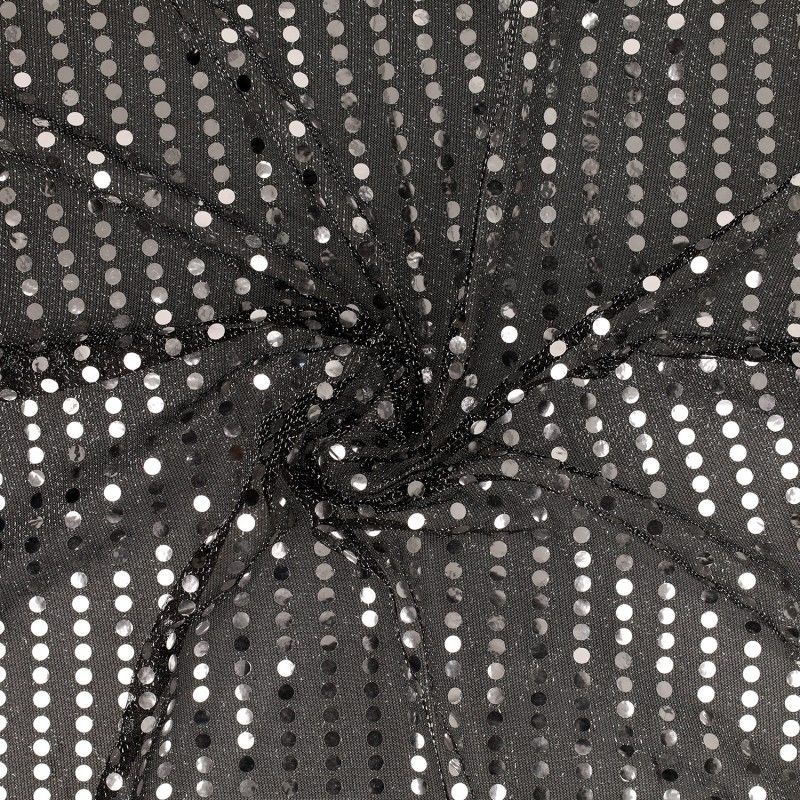 Tissu Paillette Argent Sur Voile
