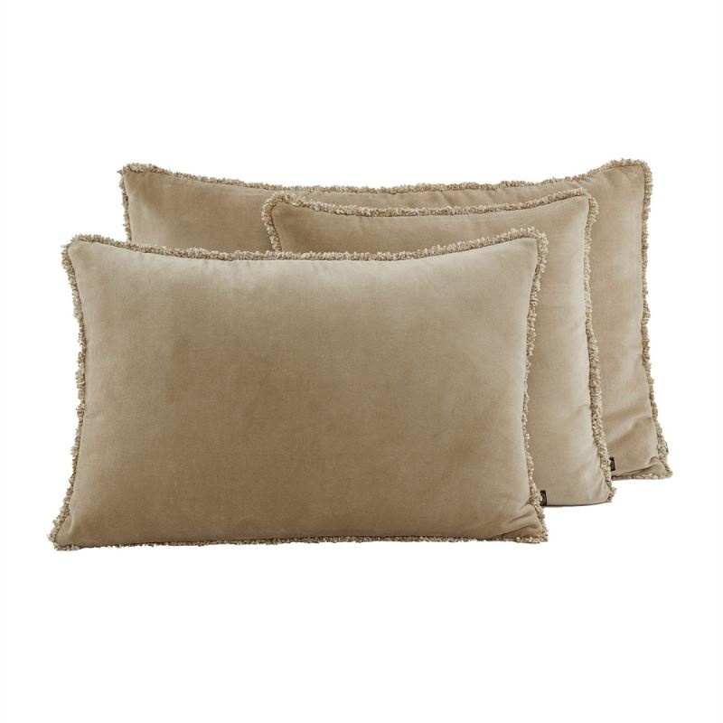 Housse de Coussin Kobe Velours Uni Lin - HAOMY