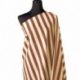 Tissu Toile Lin Viscose Rayure Tabac