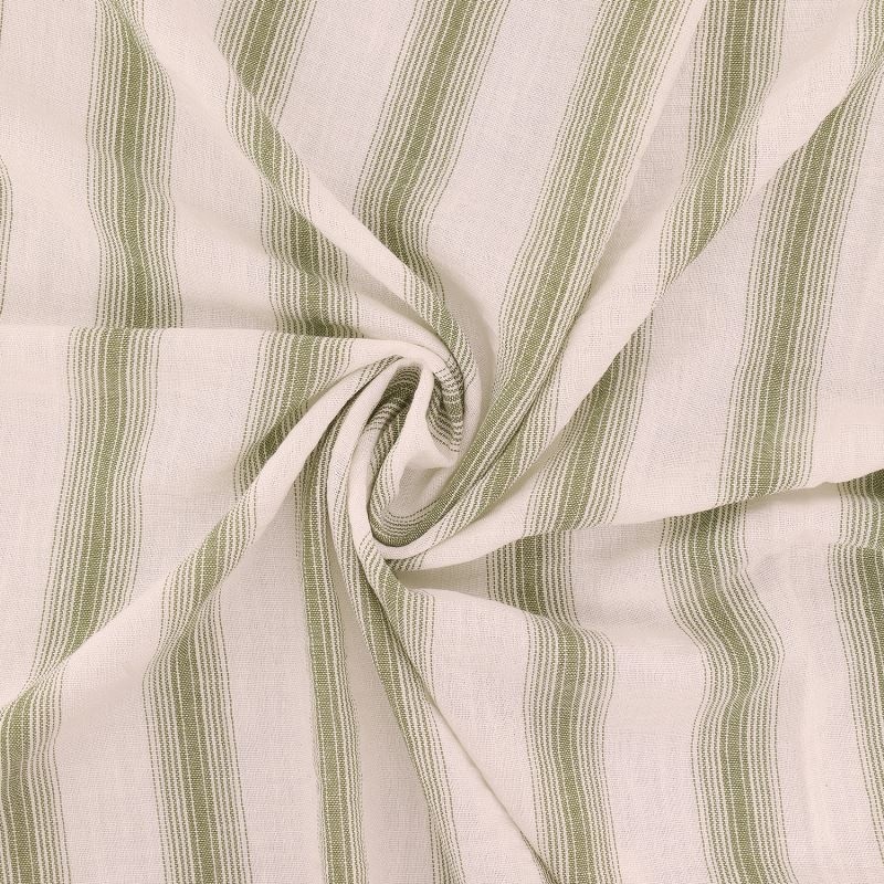 Tissu Etamine Tissé Teint Multi rayures Kaki 