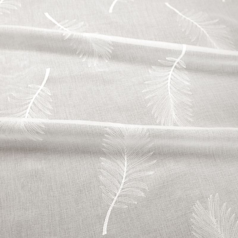 Tissu Kiara Etamine Brodée Blanc Cassé