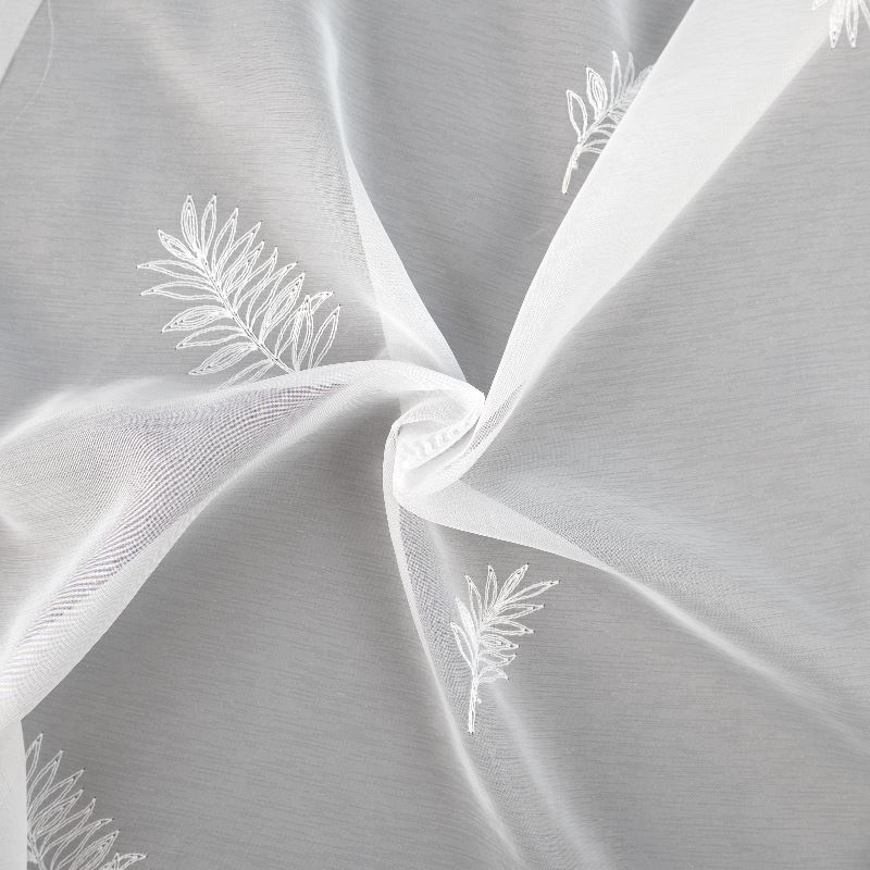 Tissu Charlotte Voile Brodé Blanc 