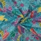 Tissu Rayonne Elasthanne Imprimée Fleurs Pétrole
