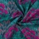 Tissu Satin Viscose Imprimé Fleurs Pétrole