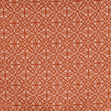 Tissu Voile de Coton Imprimé Cognac