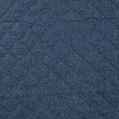 Tissu Chambray Matelassé Uni Bleu Denim 