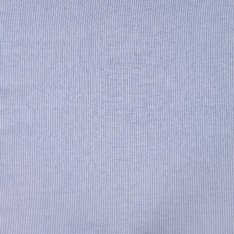 Tissu Voile Coton Tissé Teint Rayure Bleu