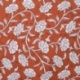 Tissu Voile de Coton Imprimé Fleurs Cognac
