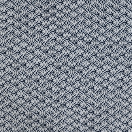 Tissu Voile de Coton Imprimé Bleu
