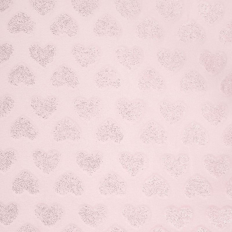 Tissu Minky Coeur Paillette Rose