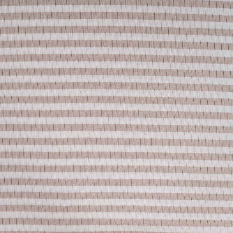 Tissu Jersey de Coton Rayure Sable