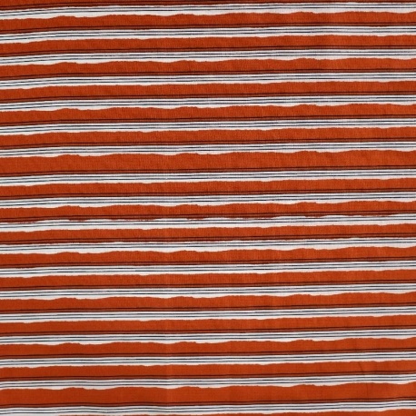 Tissu Voile de Coton Imprimé Cognac