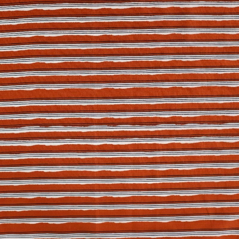 Tissu Voile de Coton Imprimé Cognac