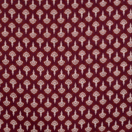 Tissu Voile de Coton Imprimé Cognac