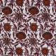Tissu Voile de Coton Imprimé Fleurs Cognac
