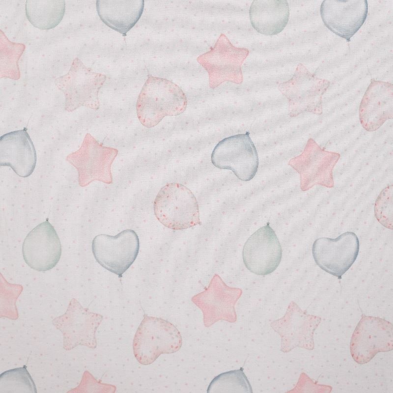 Tissu French Terry Imprimé Digital Ballon Ecru