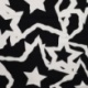 Tissu French Terry Imprimé Digital Etoile Blanc et noir