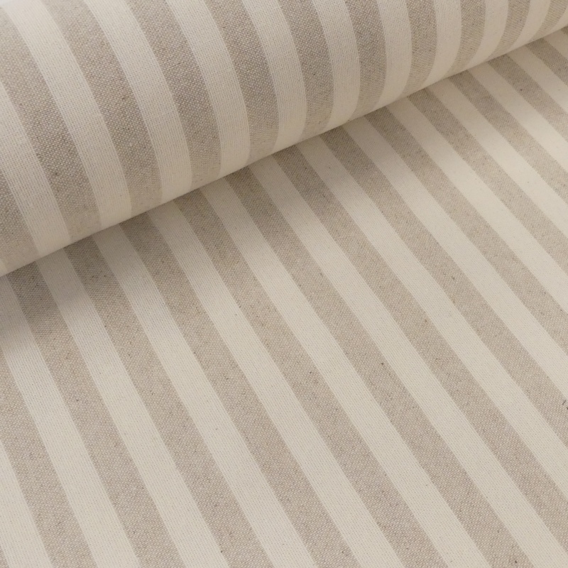 Tissu Mallorca Raya Tissé Teint Raye Naturel 