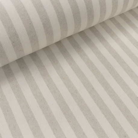 Tissu Menorca Raya Tissé Teint Rayure Naturel 