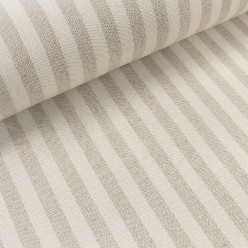 Tissu Mallorca Raya Tissé Teint Raye Naturel 