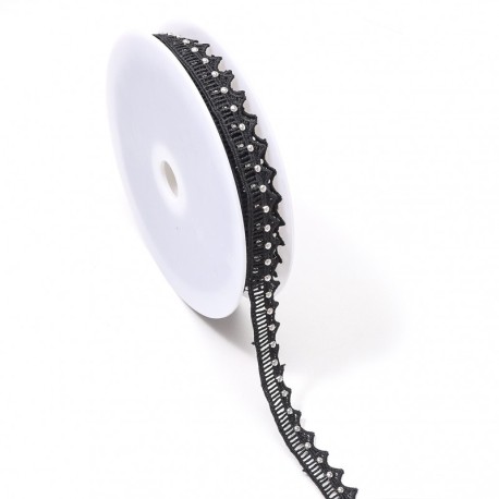 Guipure dentelees cloutee  Noir