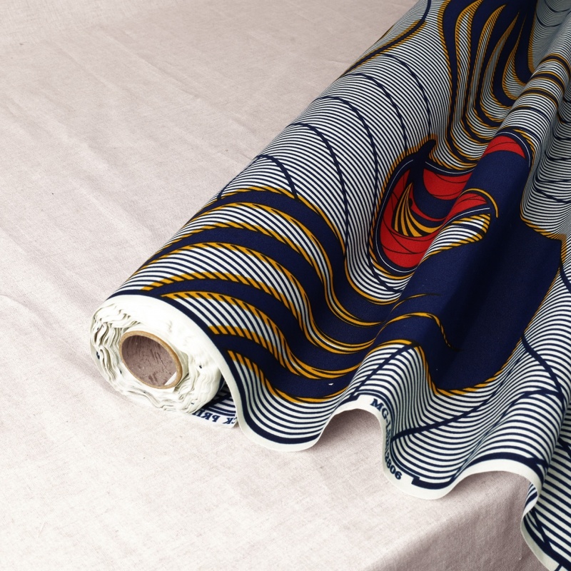 Tissu Wax Imprime Mix Oiseau Bleu