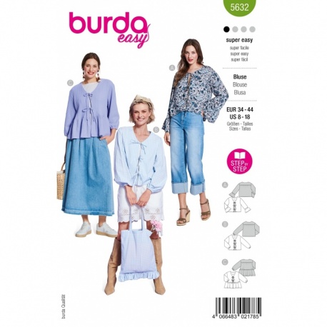Patron Burda Easy 5632 Chemisier 36-48 
