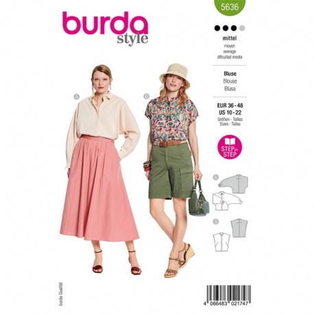 Patron Burda 5636 Chemisier 38-50 