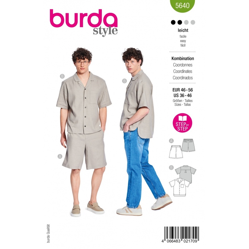 Patron Burda 5640 Chemise et Short 48-58